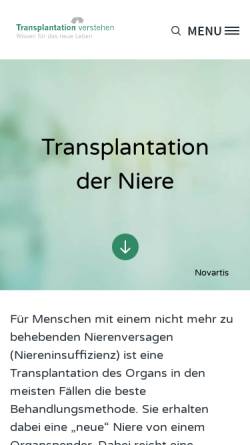 Vorschau der mobilen Webseite www.transplantation-verstehen.de, Transplantation verstehen - Nierentransplantation