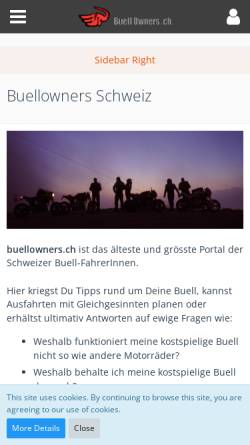 Vorschau der mobilen Webseite www.buellowners.ch, BORG - Buell Stammtisch Rheintal