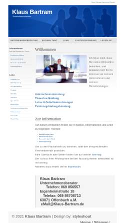 Vorschau der mobilen Webseite www.klaus-bartram.de, Klaus Bartram Unternehmensberatung