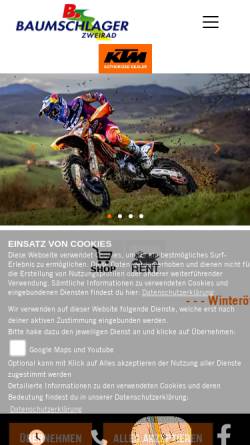 Vorschau der mobilen Webseite www.baumschlager.at, KTM - Baumschläger