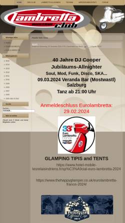 Vorschau der mobilen Webseite www.lambrettaclub.at, Lambrettaclub Austria