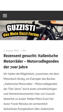 Vorschau der mobilen Webseite www.guzzisti.de, Guzzisti.de - Das Moto Guzzi Portal