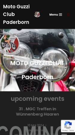 Vorschau der mobilen Webseite mgc-paderborn.de, Moto Guzzi Club Paderborn