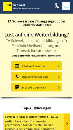 Vorschau der mobilen Webseite www.ta-ausbildung.ch, Transaktionsanalyse
