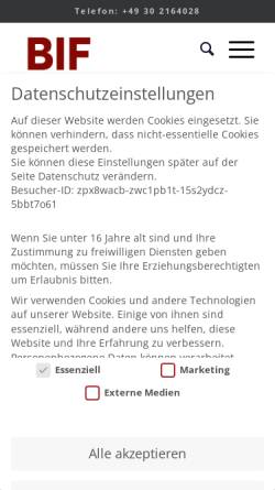 Vorschau der mobilen Webseite bif-systemisch.de, BIF
