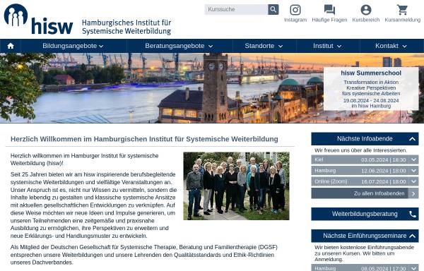 Vorschau von www.hisw.de, Hamburgisches Institut für systemische Weiterbildung
