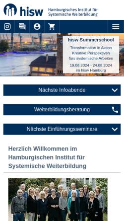 Vorschau der mobilen Webseite www.hisw.de, Hamburgisches Institut für systemische Weiterbildung