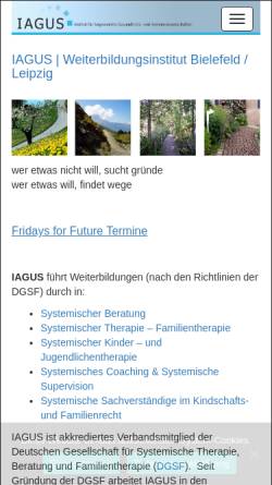 Vorschau der mobilen Webseite www.iagus.de, IAGUS