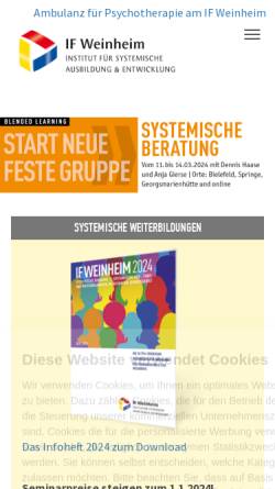 Vorschau der mobilen Webseite www.if-weinheim.de, Institut für Familientherapie Weinheim e.V.