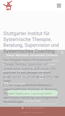 Vorschau der mobilen Webseite www.stif-stuttgart.de, Stuttgarter Institut für Systemische Therapie, Beratung und Supervision e.V. (StIF)