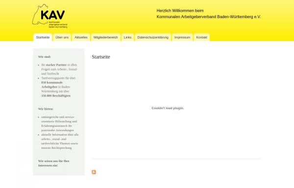 Vorschau von www.kavbw.de, Kommunaler Arbeitgeberverband Baden-Württemberg e.V. [KAV]