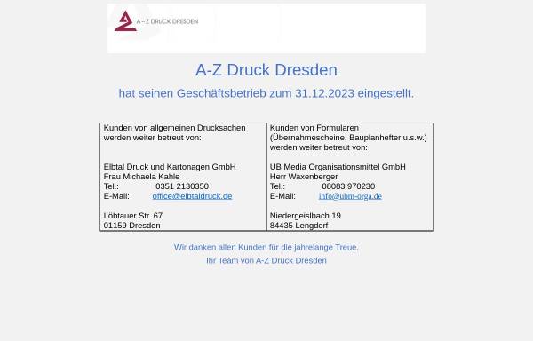 Vorschau von www.azdd.de, A-Z Druck Dresden e.K.