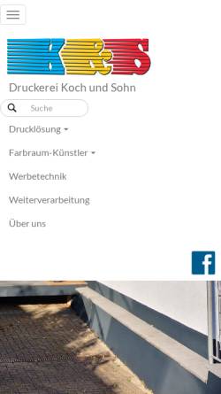 Vorschau der mobilen Webseite kusdruck.de, Druckerei Koch und Sohn