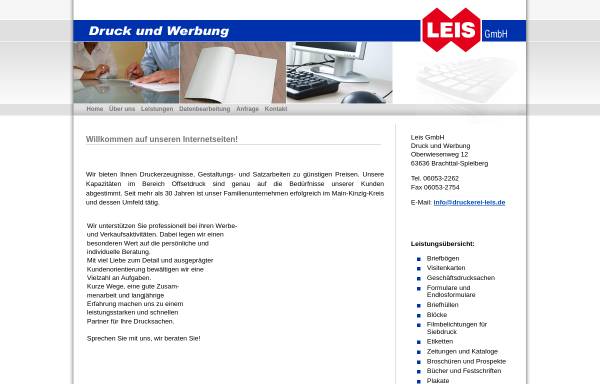 Vorschau von www.druckerei-leis.de, Leis GmbH