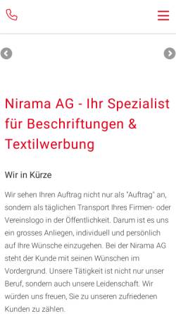 Vorschau der mobilen Webseite www.nirama.ch, Nirama AG