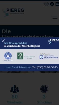Vorschau der mobilen Webseite www.druckcenter-berlin.de, PieReg Druckcenter Berlin GmbH