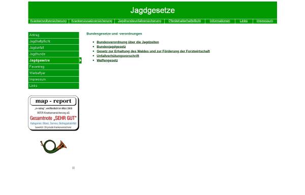 Vorschau von www.jaegerversicherung.de, Jagdgesetze