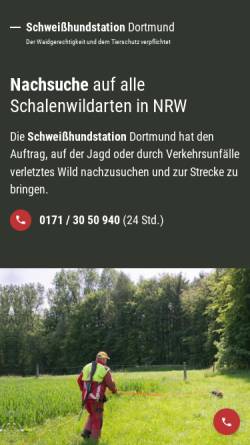 Vorschau der mobilen Webseite www.schweisshundstation.de, Schweißhundstation Dortmund