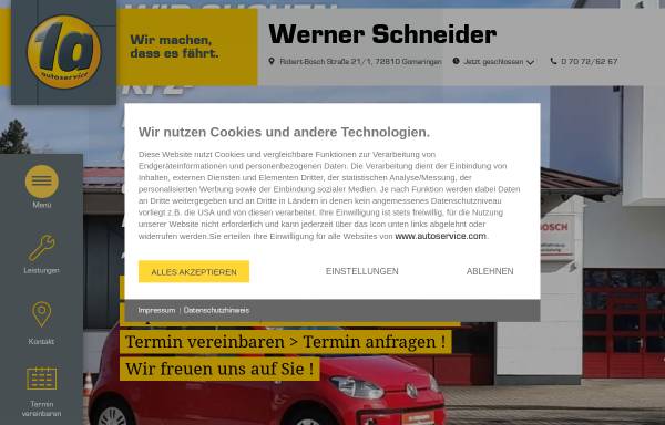 Vorschau von wernerschneider.go1a.de, 1a Autoservice Werner Schneider