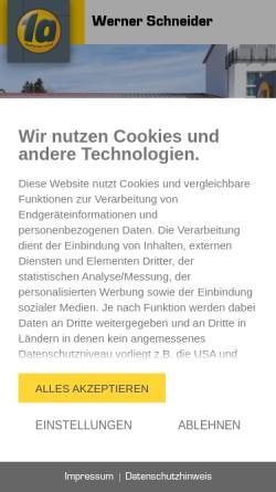 Vorschau der mobilen Webseite wernerschneider.go1a.de, 1a Autoservice Werner Schneider