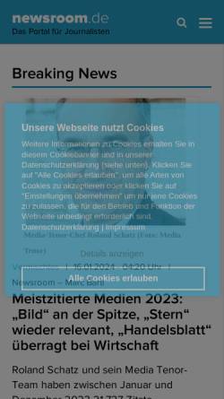 Vorschau der mobilen Webseite djv.newsroom.de, Newsroom