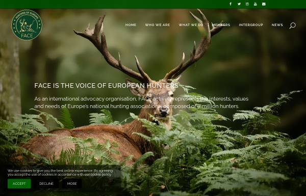 Vorschau von www.face.eu, Zusammenschluss der Jagdschutzverbände in der Europäischen Union