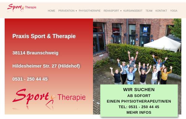 Vorschau von www.sport-therapie-braunschweig.de, Praxis für Physiotherapie und Sport