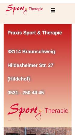 Vorschau der mobilen Webseite www.sport-therapie-braunschweig.de, Praxis für Physiotherapie und Sport