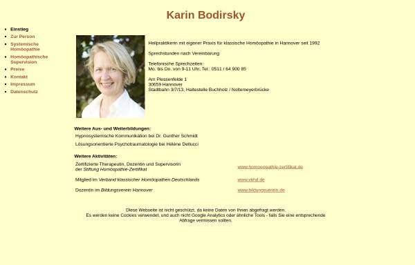 Vorschau von www.bodirsky-homoeopathie.de, Karin Bodirsky Praxis für Klassische Homöopathie