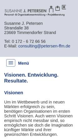Vorschau der mobilen Webseite www.petersen-ffm.de, Susanne J. Petersen