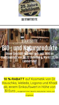 Vorschau der mobilen Webseite www.bioladenol.de, Bio- und Naturprodukte im Lambertihof