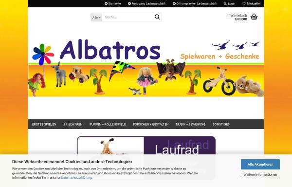 Vorschau von www.albatros-holzspielzeug.de, Albatros Spielwaren und Geschenke - Karl-Heinz Deisböck