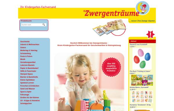 Vorschau von www.zwergentraeume.de, Zwergenträume Spielwaren Vertriebs GmbH
