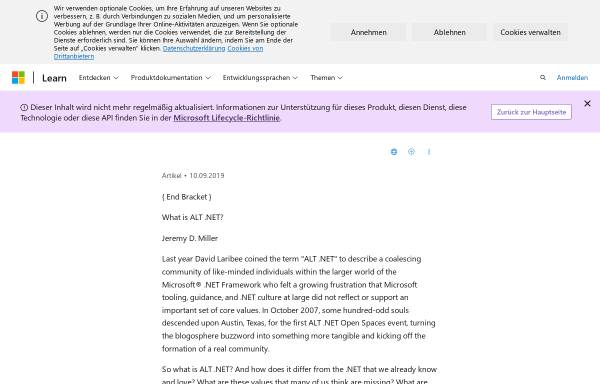 Vorschau von msdn.microsoft.com, Was ist ALT.NET?