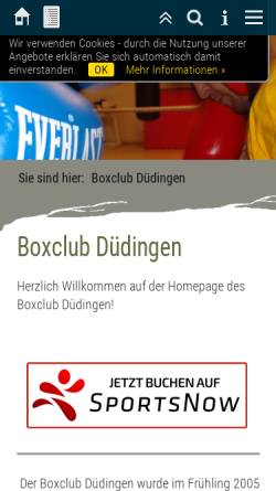 Vorschau der mobilen Webseite www.boxclub-duedingen.ch, Boxclub Düdingen