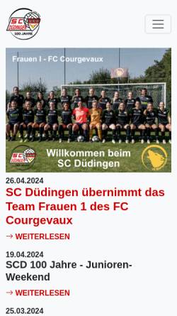 Vorschau der mobilen Webseite www.scduedingen.ch, Sport Club Düdingen