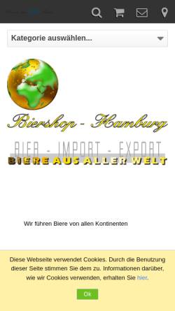 Vorschau der mobilen Webseite www.biershop-hamburg.de, Haus der 131 Biere, Christl Stark