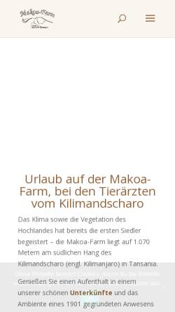 Vorschau der mobilen Webseite www.reiterhof-kilimanjaro.de, Makoa Farm Tansania