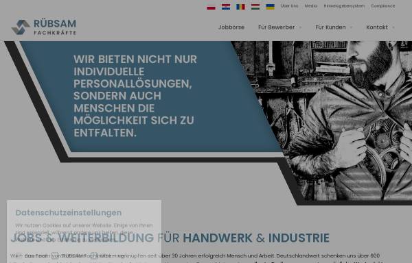 Vorschau von www.ruebsam-fachkraefte.de, Dipl.-Ing. Erhard Rübsam Gesellschaft für Arbeitnehmerüberlassung mbH