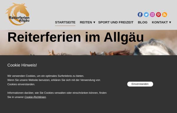 Vorschau von www.reiterferien-allgaeu.de, Reiterferien im Allgäu, Inh. Robert Thomas Fuchs