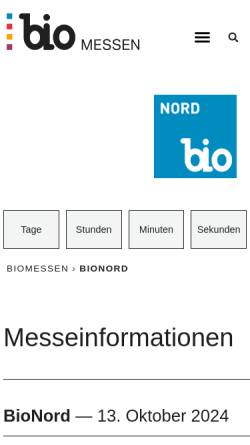 Vorschau der mobilen Webseite www.bionord.de, BioNord