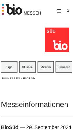 Vorschau der mobilen Webseite www.biosued.de, BioSüd