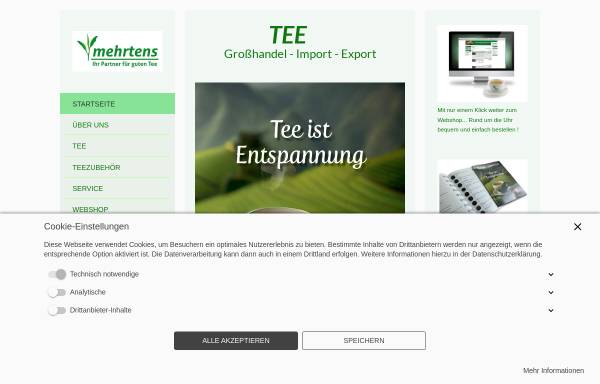 Vorschau von www.mehrtenstee.de, Mehrtens Teehandel GmbH