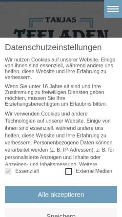 Vorschau der mobilen Webseite www.tee-borkum.de, Ostfriesische Spezialitäten, Tanja Wolthausen