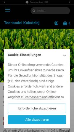 Vorschau der mobilen Webseite www.teehandel-kolodziej-shop.de, Teehandel Kolodziej e.K.