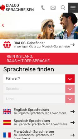 Vorschau der mobilen Webseite www.alfa-sprachreisen.de, Alfa Sprachreisen GmbH