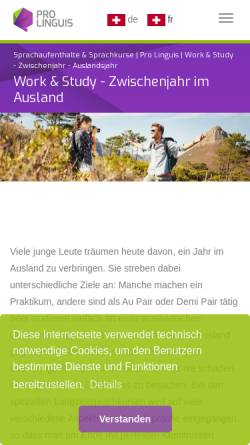 Vorschau der mobilen Webseite www.interstudy.ch, Pro Linguis Langzeitkurse