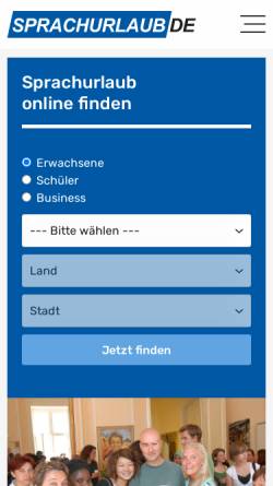 Vorschau der mobilen Webseite www.sprachurlaub.de, Scherer Bildungsreisen