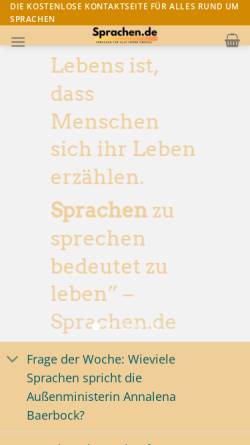Vorschau der mobilen Webseite www.sprachen.de, Sprachen24 Ltd.
