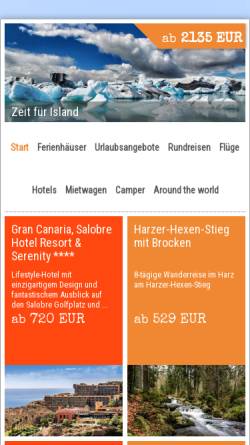 Vorschau der mobilen Webseite www.goatlantis.de, Studentenreisebüro 